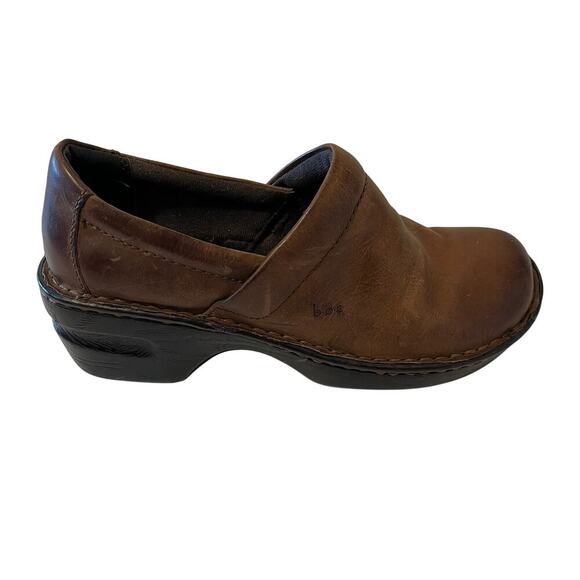 RIGHT SHOE ONLY Amputee Replacement Clog BOC‎ Peggy Leather Brown Sz 7.5 Slip On - Picture 1 of 8